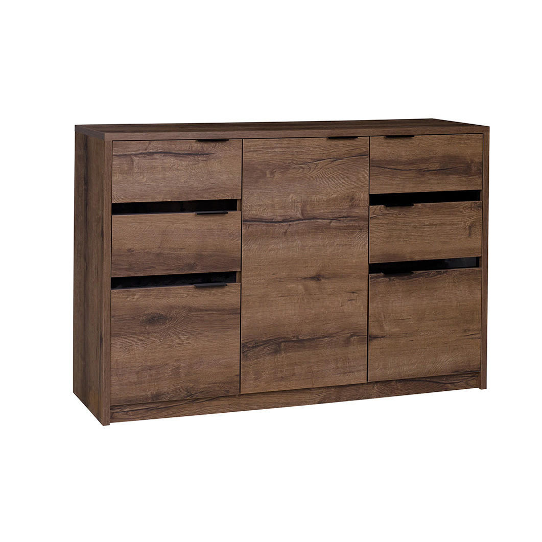 SIDEBOARD Martin 135 cm breite - Schwarz Hochglanz/Schwarz, Holzwerkstoff/Metall (135/90/40cm) - Ravio