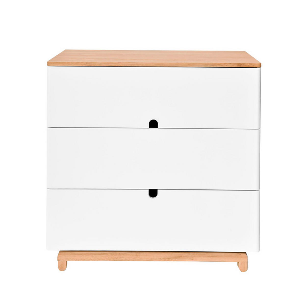 DĚTSKÁ KOMODA Bílá a dřevo - bílá, kompozitní dřevo (90/90/50cm) - Petits-meubles