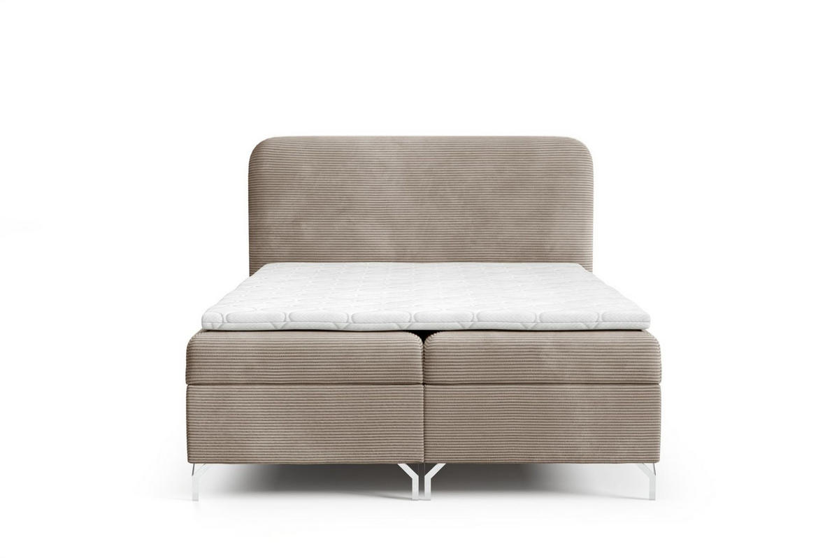 BOXBETT Emilio - Beige, Holzwerkstoff/Textil (140/200cm) - Fun Möbel