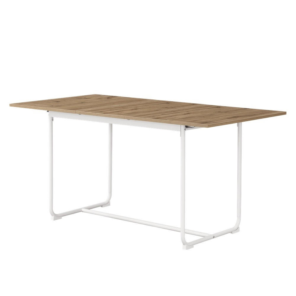 B&D Home Esstisch Eiche Artisan, Weiß 80x76x120 cm