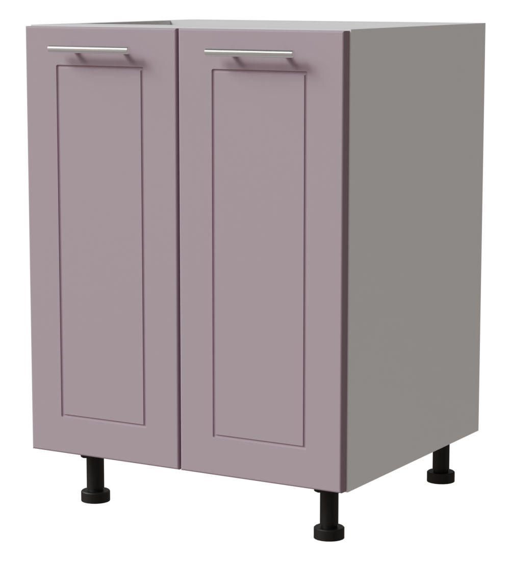UNTERSCHRANK Bari D11/60 Weiß / RAL 4009 pastellviolett 60 / 50 / 82cm - Violett/Weiß, Holz/Holzwerkstoff (60/82/50cm) - Feldmann-Wohnen