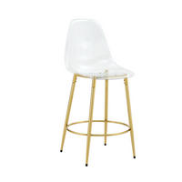 BARHOCKER 2er-Set 66 cm Transparent mit Metallgestell Gold - Goldfarben, Metall (48.5/102/48.5cm) - Meubliv