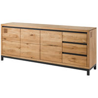 SIDEBOARD Wildeiche 210x45x85 natur geölt VILLANDERS #152 - Naturfarben, Holz (210/85/45cm) - Massivmoebel24