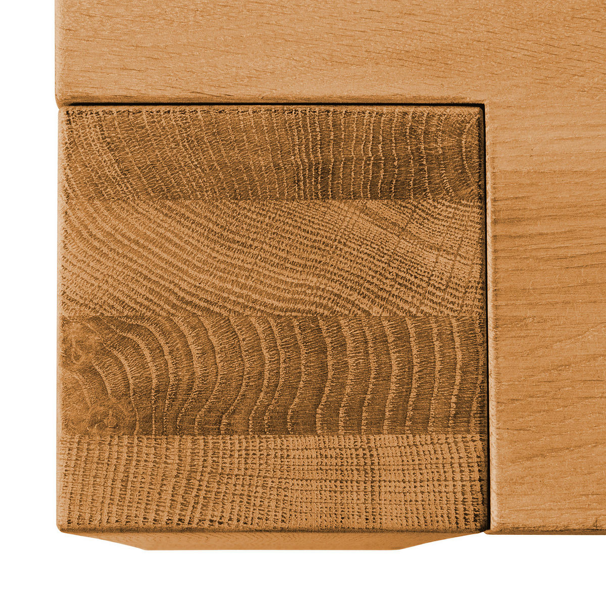 ESSTISCH - Eiche massiv - Eichefarben, Holz (225/45/39cm) - home24