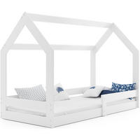 HAUSBETT DOMI 1 160x80cm mit Lattenrost und Rausfallschutz - Weiß, Holz (80/160cm) - Interbeds