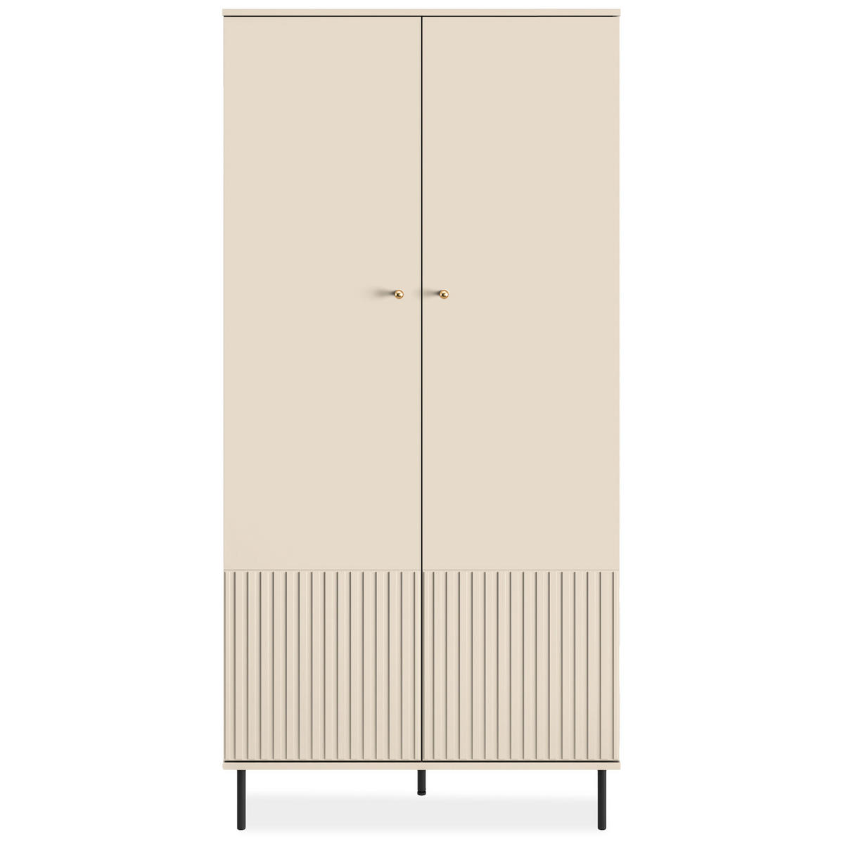 KLEIDERSCHRANK DROMA mit Stange, Creme - Creme, Holz (92/190/53cm) - KONSIMO®