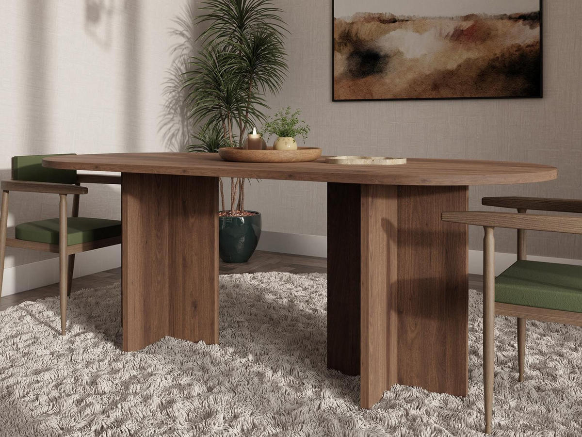 ESSTISCH Nussbaum Okapi SANAS - Nussbaumfarben, Holzwerkstoff (90/204/75cm) - Compleo24