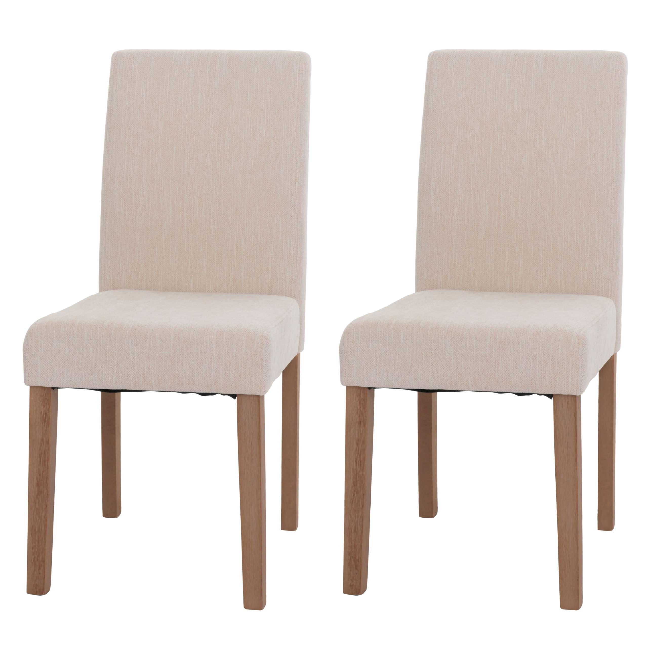 JEDÁLENSKÁ stolička krémovo biela, sada 2 ks - biela, textil (42/90/50cm) - MCW