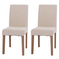 JEDÁLENSKÁ stolička krémovo biela, sada 2 ks - biela, textil (42/90/50cm) - MCW