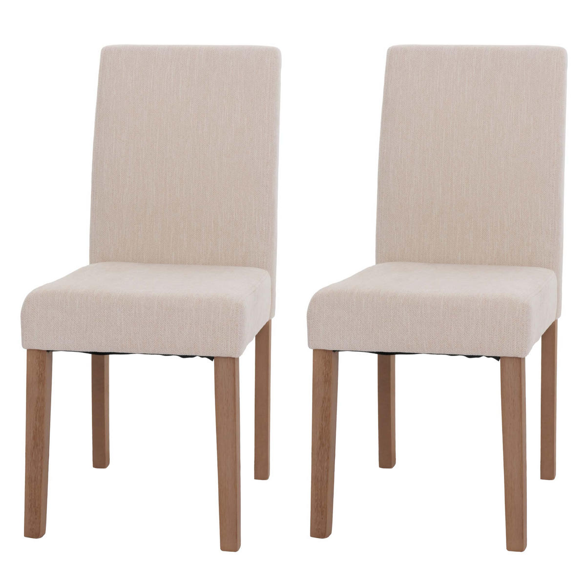 JEDÁLENSKÁ stolička krémovo biela, sada 2 ks - biela, textil (42/90/50cm) - MCW