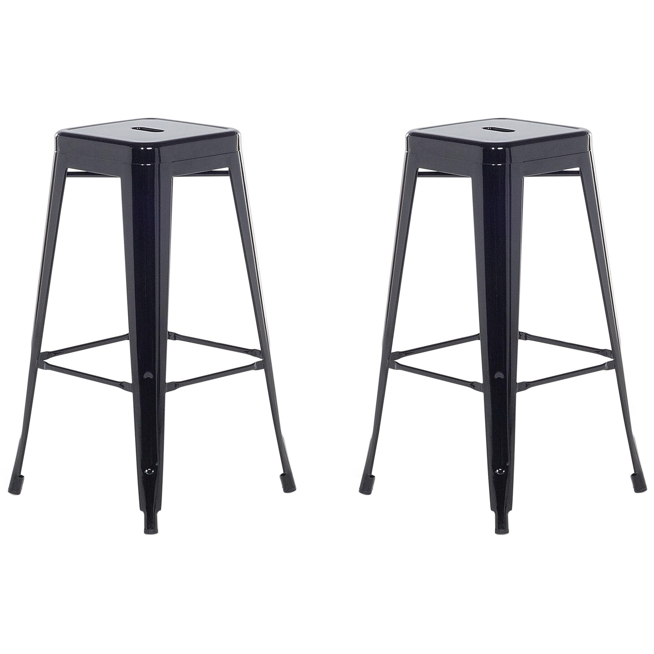 BARHOCKER 2er-Set Metall Schwarz Cabrillo - Schwarz, Metall (42/76/42cm) - Beliani