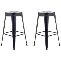 BARHOCKER 2er-Set Metall Schwarz Cabrillo - Schwarz, Metall (42/76/42cm) - Beliani