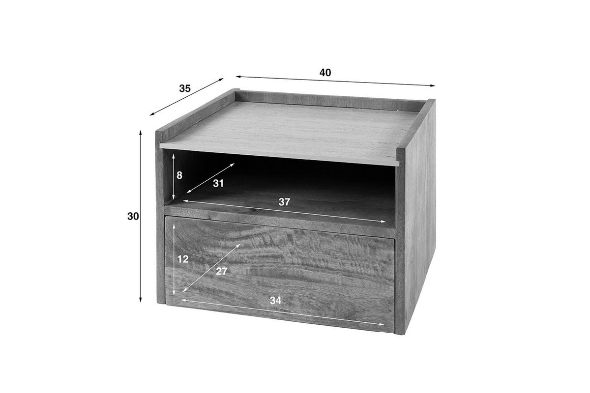 NACHTTISCH NORYN Holz Mango - Braun, Holz (40/30/35cm) - KAWOLA