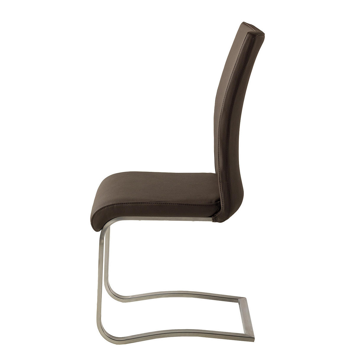 FREISCHWINGER - Edelstahlfarben/Braun, Leder/Metall (43/103/52cm) - home24