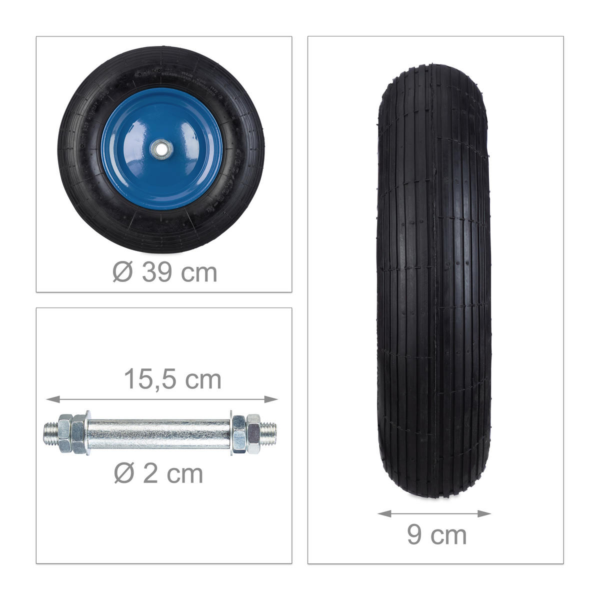 SCHUBKARRENRAD - Multicolor, Kunststoff/Metall (39/39/9cm) - Relaxdays