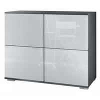 KOMMODE Rova Weiß Hochglanz - Weiß Hochglanz, Holzwerkstoff (92.5/75.5/35cm) - Vladon