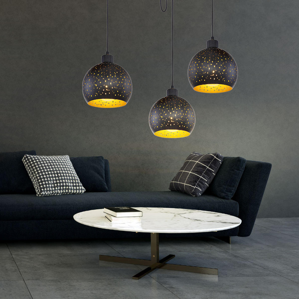 LED HÄNGELEUCHTE Adaja Holz Schwarz Gold - Schwarz, Holz (20/20/225cm)