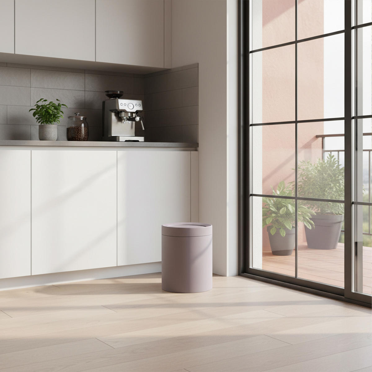 MÜLLEIMER - Beige, Kunststoff (26/31.5/26cm) - Relaxdays