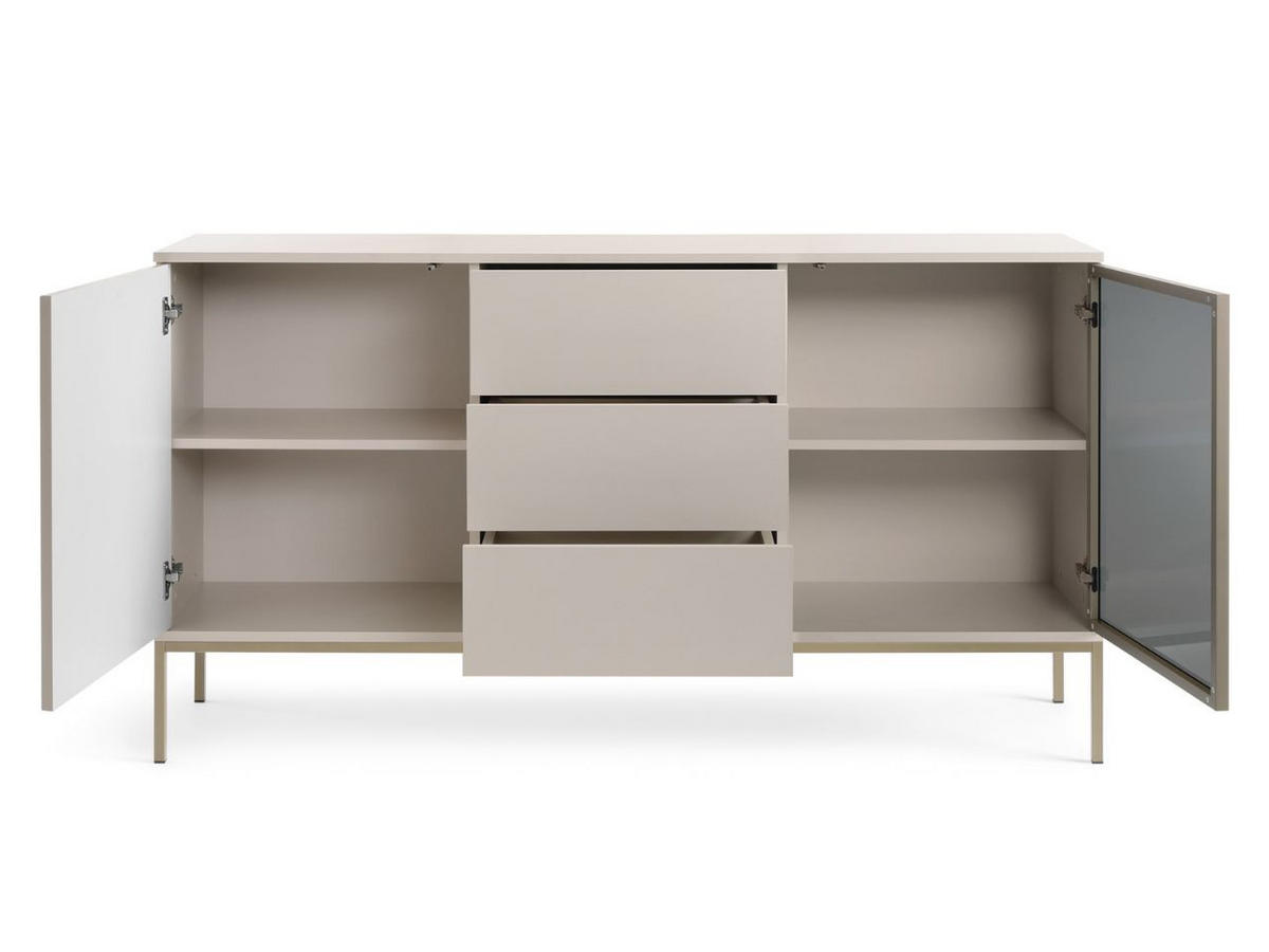 KOMMODE Kaschmir 154/83/39 cm Deo - Kaschmir/Champagner, Glas/Holz (154/83/39cm) - Graingold