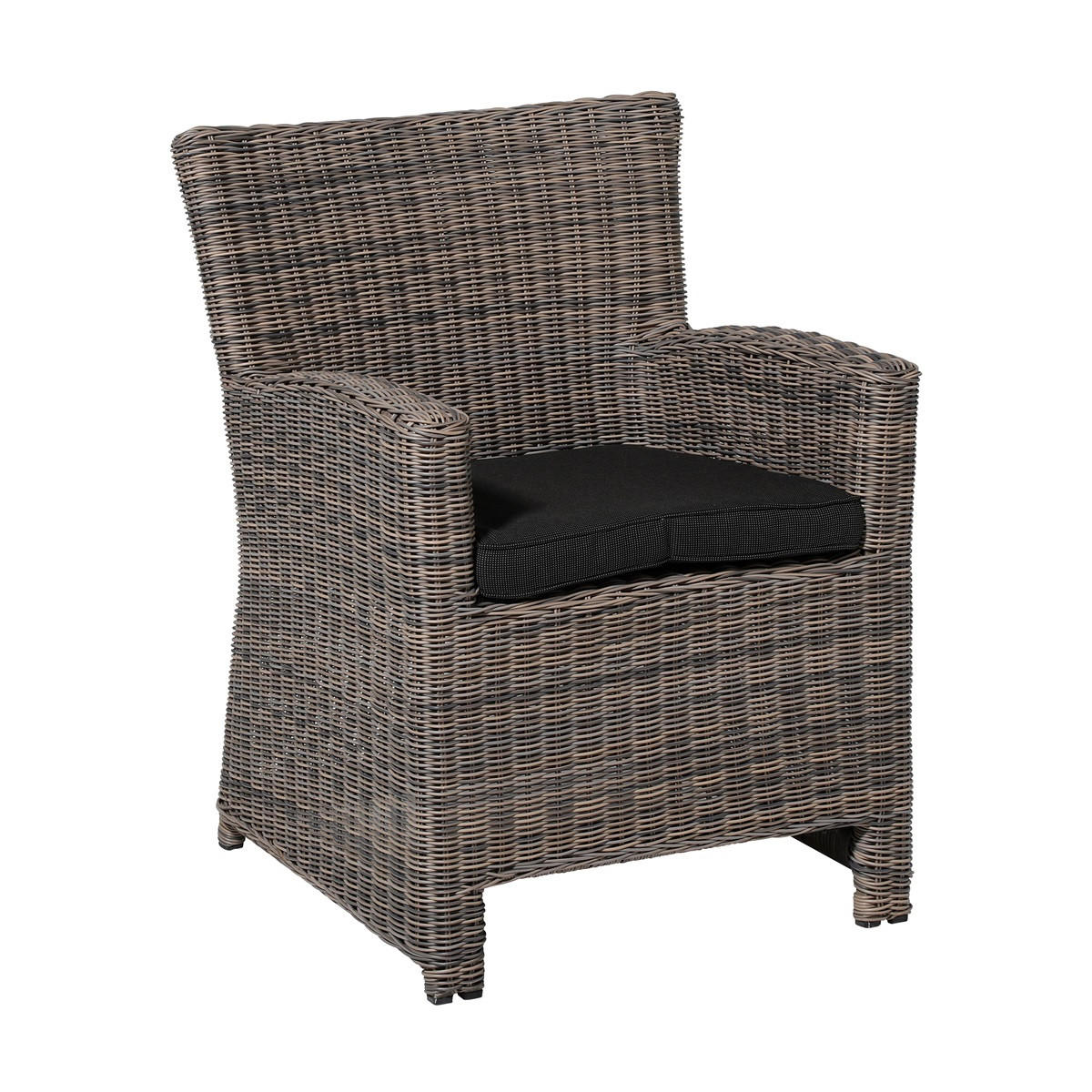 SITZKISSEN Rippe 48/48 cm 4er-Set - Schwarz, Textil (48/5/48cm) - Madison