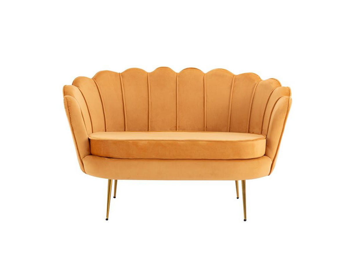 COUCHGARNITUR Muschel 2+1 - Samt - Senfgelb - DANDELION - Gelb, Textil (75/78/124cm) - Pascal Morabito