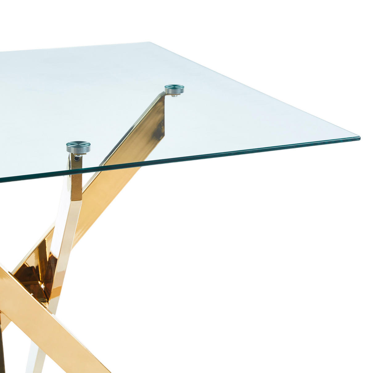 ESSTISCH 80/75/80 cm Golden aus Glas und Metall - Goldfarben, Metall (80/80/75cm) - OKMYHOME