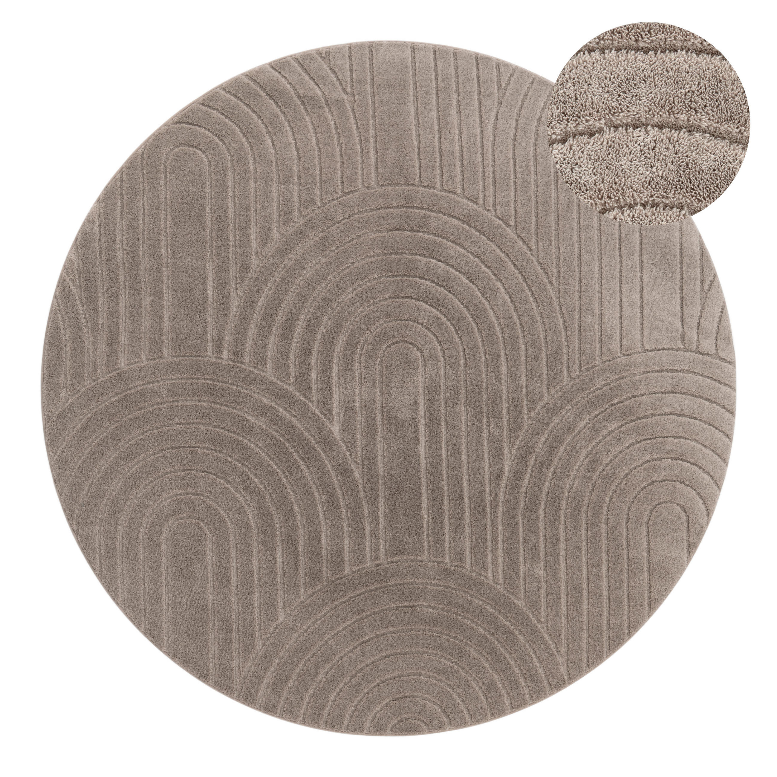 HOCHFLORTEPPICH 120/120 cm Tokio 471 - Taupe, Textil (120/120cm) - Paco Home
