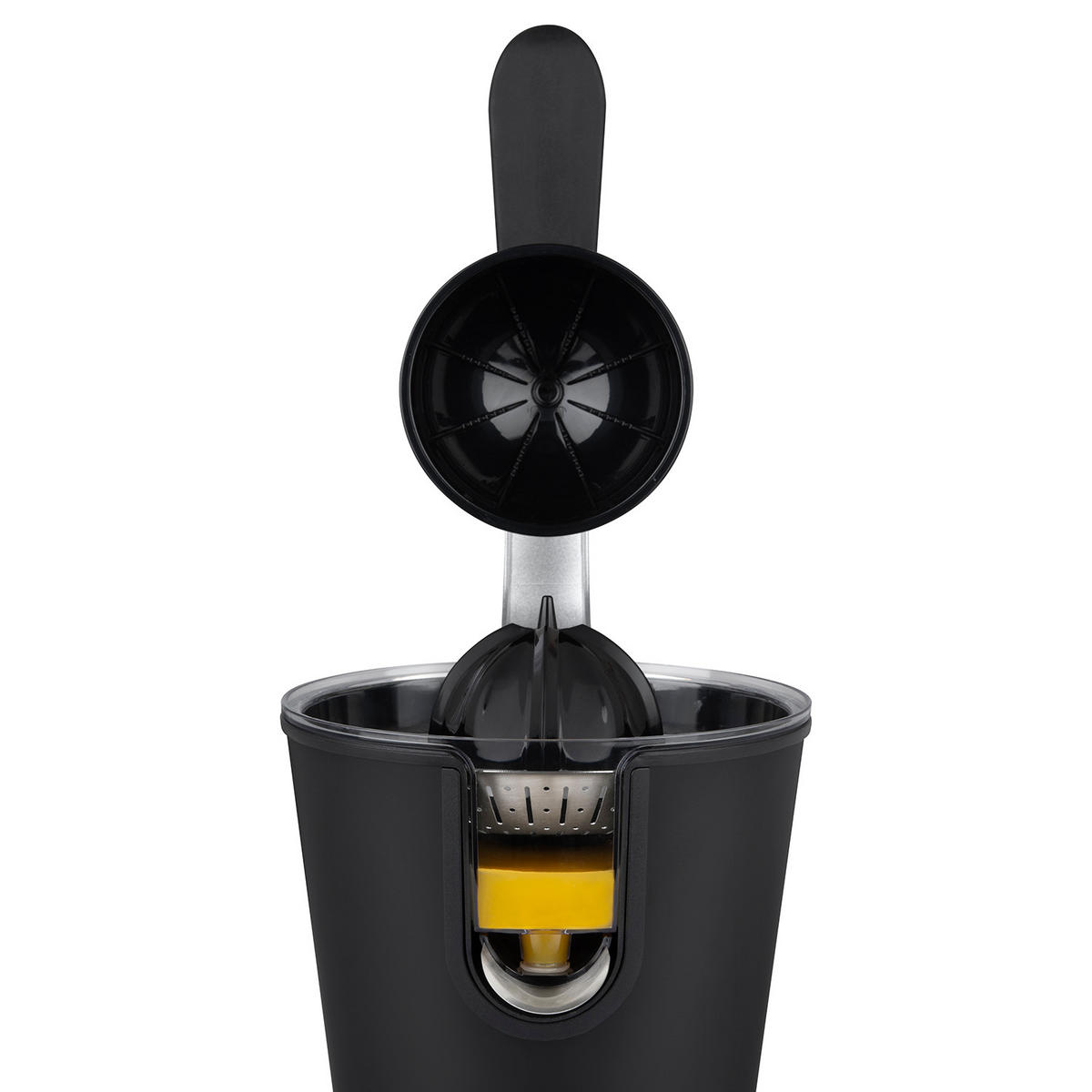 ZITRUSPRESSE AGR82 Schwarz, Hebel und Filter aus Edelstahl, Anti-Tropf-System, BPA-frei - Schwarz, Metall (18.5/29/25.5cm) - HKoenig