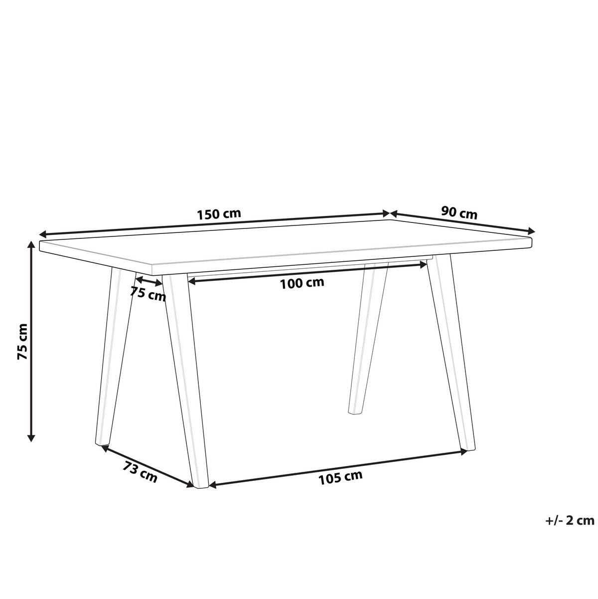 ESSZIMMERTISCH 150/90/75 cm Hellbraun, Weiß Rechteckig Lenister - Hellbraun, Holzwerkstoff (150/90/75cm) - Beliani