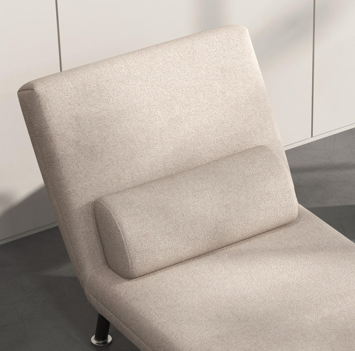 SCHLAFSESSEL in Beige 70x75x75 cm mit Bettfunktion und ausziehbarer Sitzfläche - Beige, Metall (75/75/70cm) - IVMEU