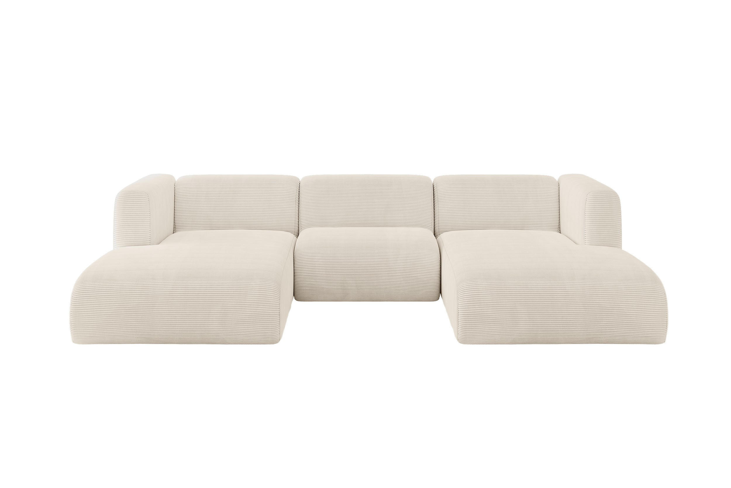 WOHNLANDSCHAFT MIRA-U1 317x179x70 Beige Cord - Sandfarben/Beige, Holzwerkstoff/Kunststoff (317/70/179cm) - ALTDECOR