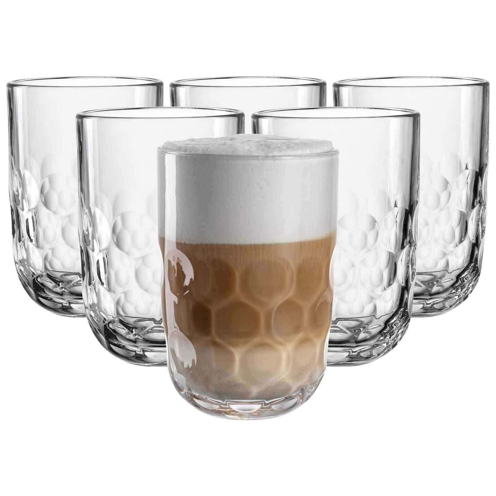 LATTE MACCHIATO GLÄSER (1) Gocce transparent 390 ml 6er Set - Transparent, Glas (0.39L) - Leonardo Living