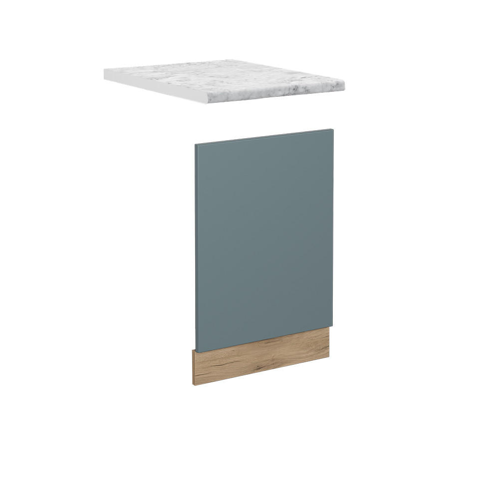 FRONTBLENDE R-Line Blau-Grau 45 cm, AP Marmor - Eiche Wotan/Blaugrau, Holzwerkstoff (45/57.2/1.6cm) - Vicco
