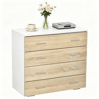 KOMMODE DE-38081 76/35/72 cm mit 4 Schubladen Weiß/Helles Holz - Eichefarben, Holzwerkstoff (76/72/35cm) - ComfortXL