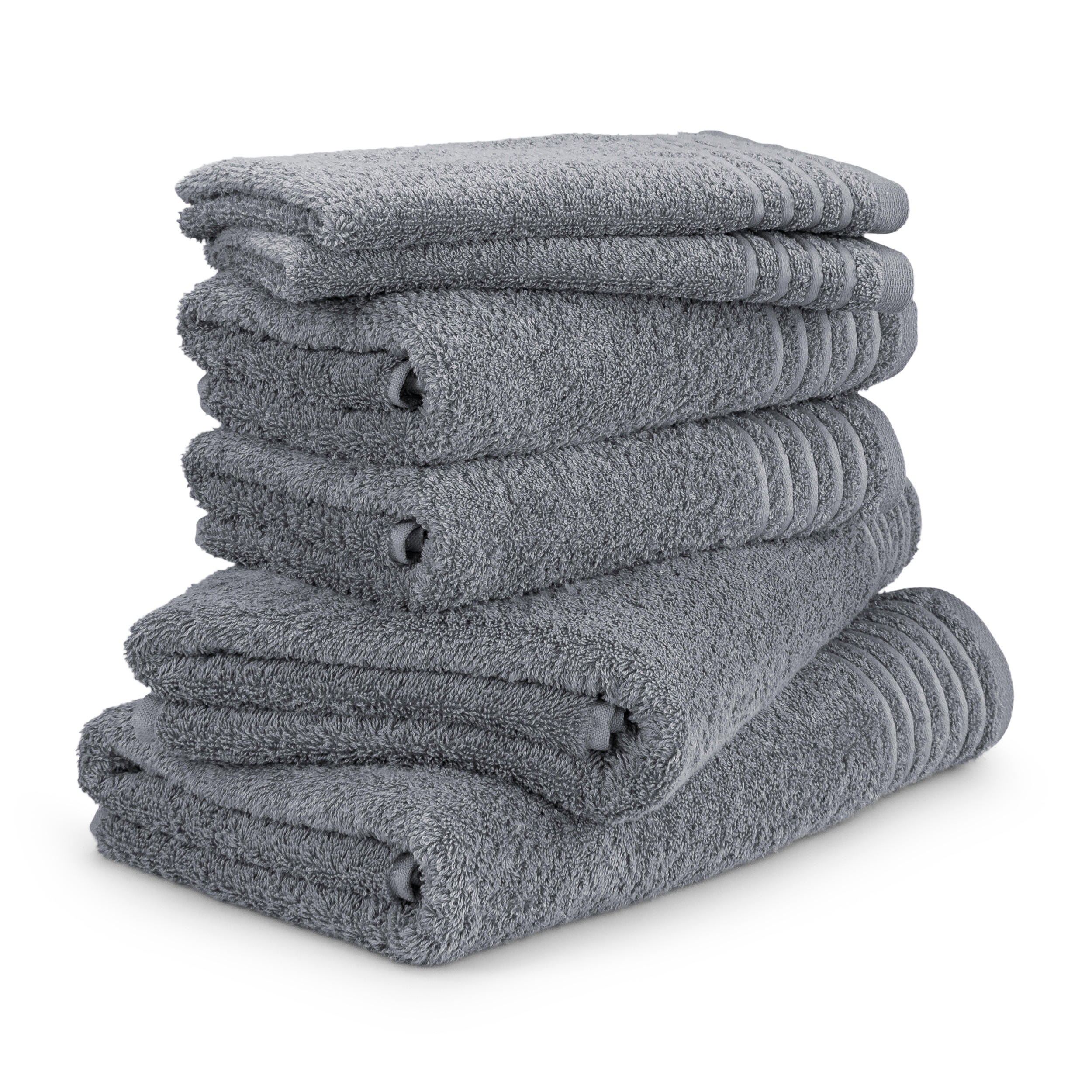 HANDTUCHSET NEW CLASSIC 6-TLG - Grau, Textil (50/100cm) - MÖVE