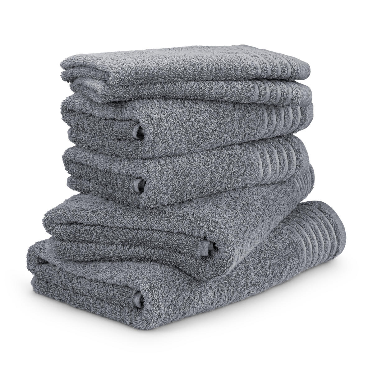 HANDTUCHSET NEW CLASSIC 6-TLG - Grau, Textil (50/100cm) - MÖVE