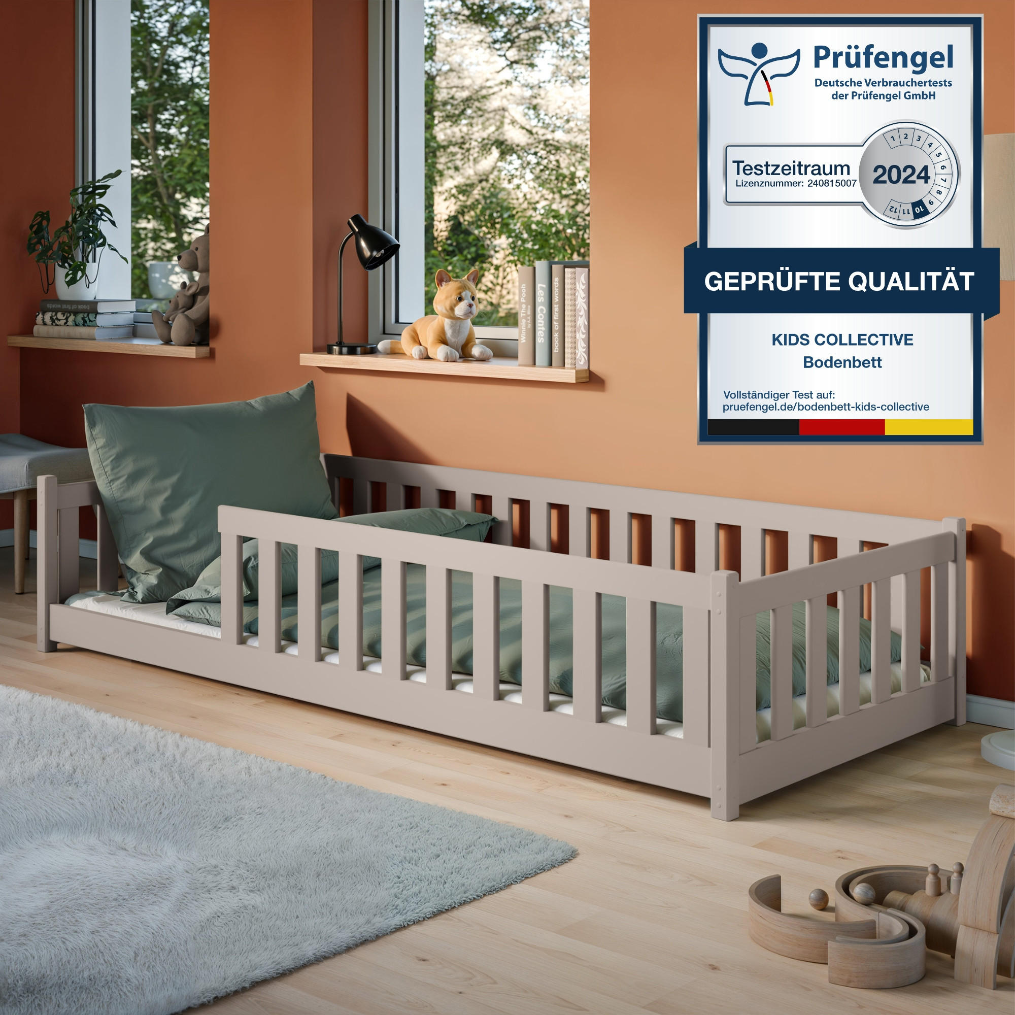 BODENBETT 80x160 cm in Kaschmir - Kaschmir, Holz (80/160cm) - Kids Collective