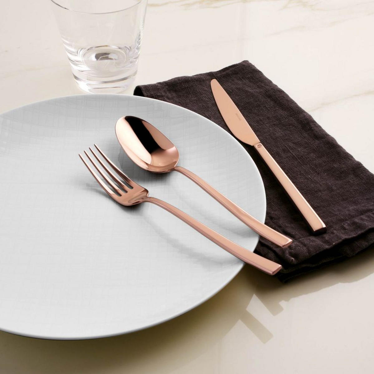 BESTECKSET Rock - Kupfer - 36-teilig / 6 Personen - Bronzefarben, Metall - Sambonet