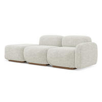 3-SITZER SOFA Links Strukturstoff Stoff Beige - Beige/Creme, Holz/Textil (258/73/95cm) - Makamii