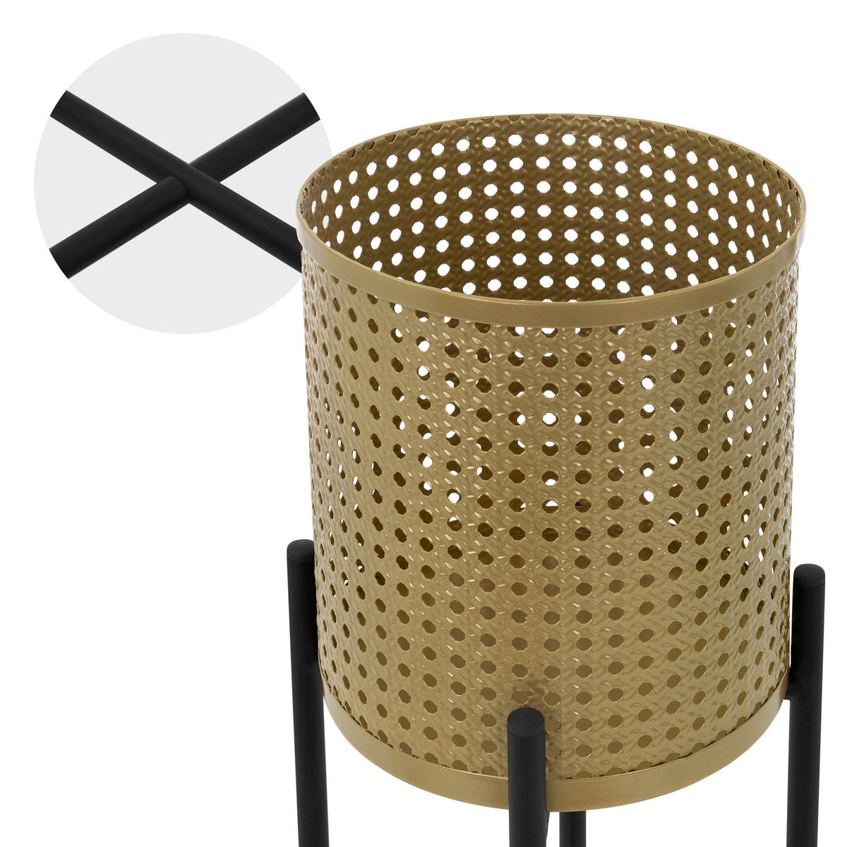 BLUMENSTÄNDER 3er Set - Goldfarben, Metall (30/30/50.5cm) - ML-DESIGN