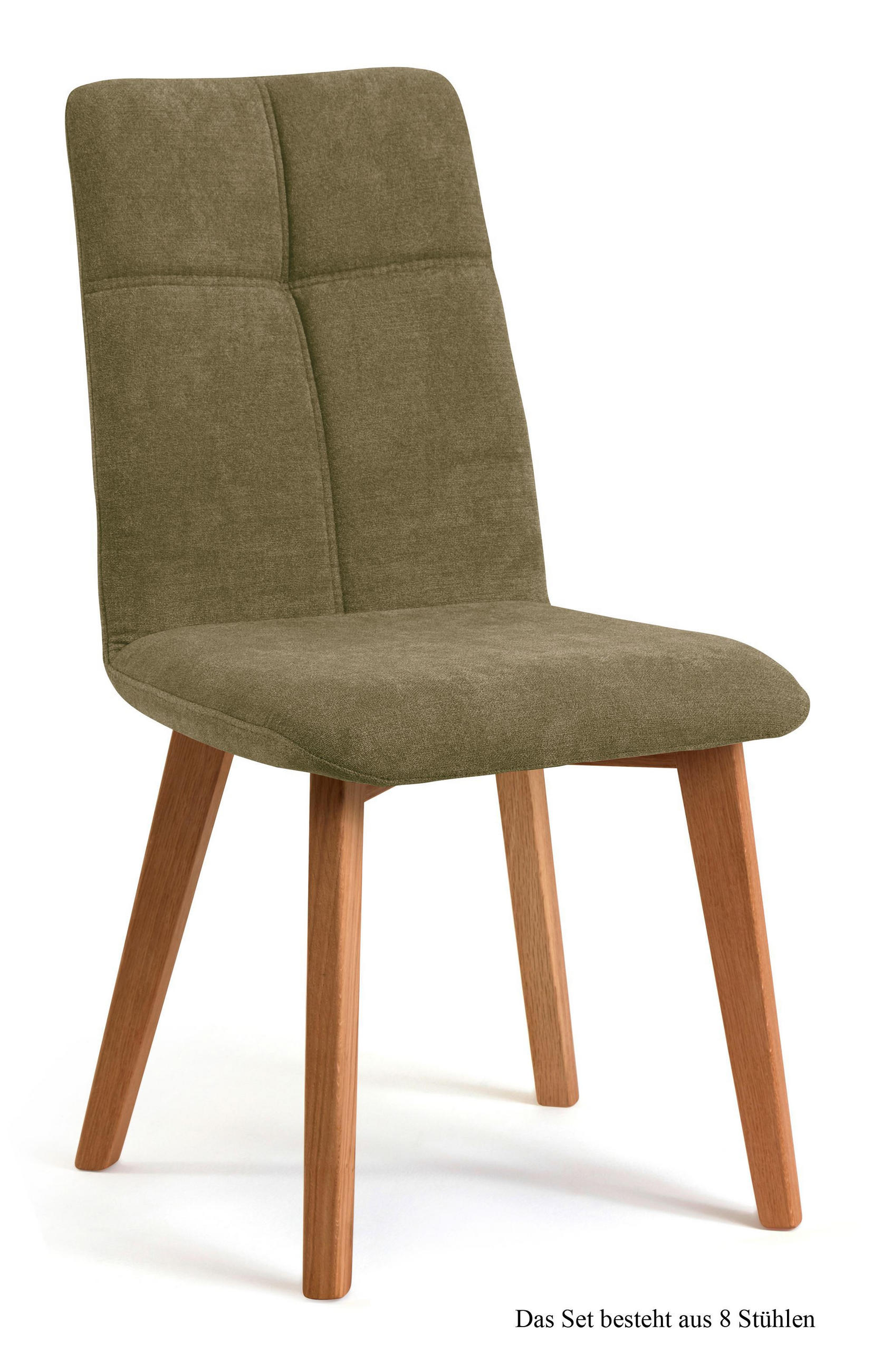 ESSZIMMERSTUHL (8er-Set) Dillian 47x92x60 Eiche geölt/Olivgrün - Eichefarben/Olivgrün, Kunststoff (60/92/47cm) - 58aufmkessel