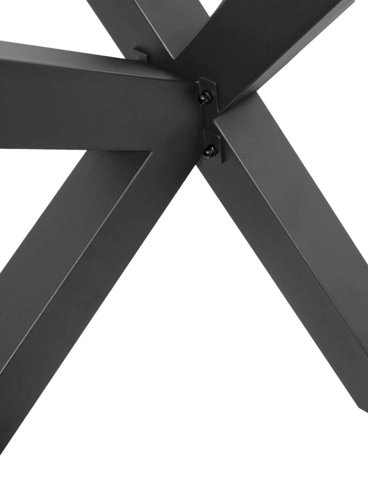 TISCHGESTELL Hora Spider Mittelfuß - Schwarz, Metall (75/72/150cm) - holz4home®