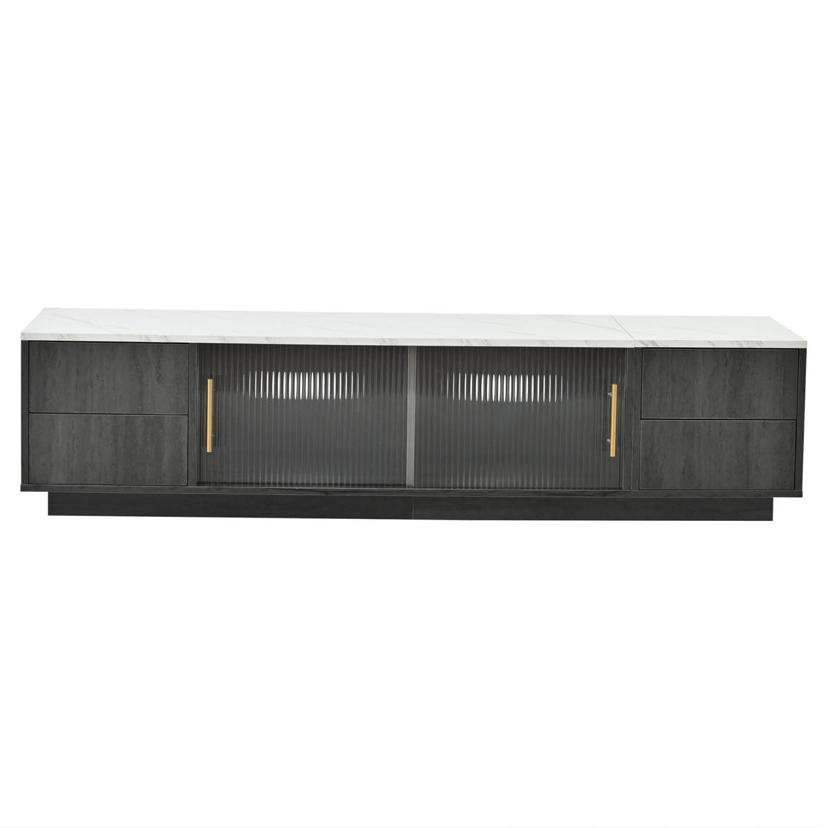 TV-ELEMENT 160/40/38.5 cm Grau mit 4 Schubladen - Grau, Holz (160/38.5/40cm) - Oxeza
