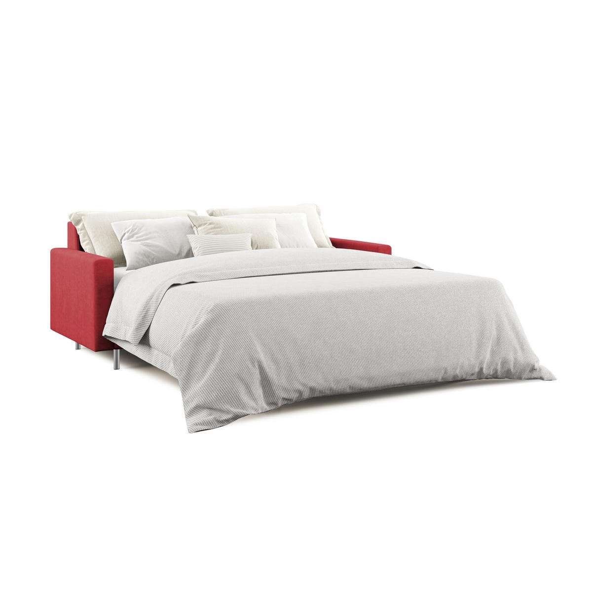 SCHLAFSOFA Megan - Rot, Textil (208/97/96cm) - Divani.store