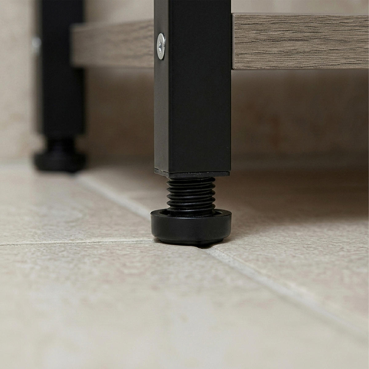 HANDTUCHSTÄNDER Schwarz-Grau Holzoptik mit Ablage 80 cm - Hellbraun/Schwarz, Holzwerkstoff/Metall (42/80/24cm) - Relaxdays