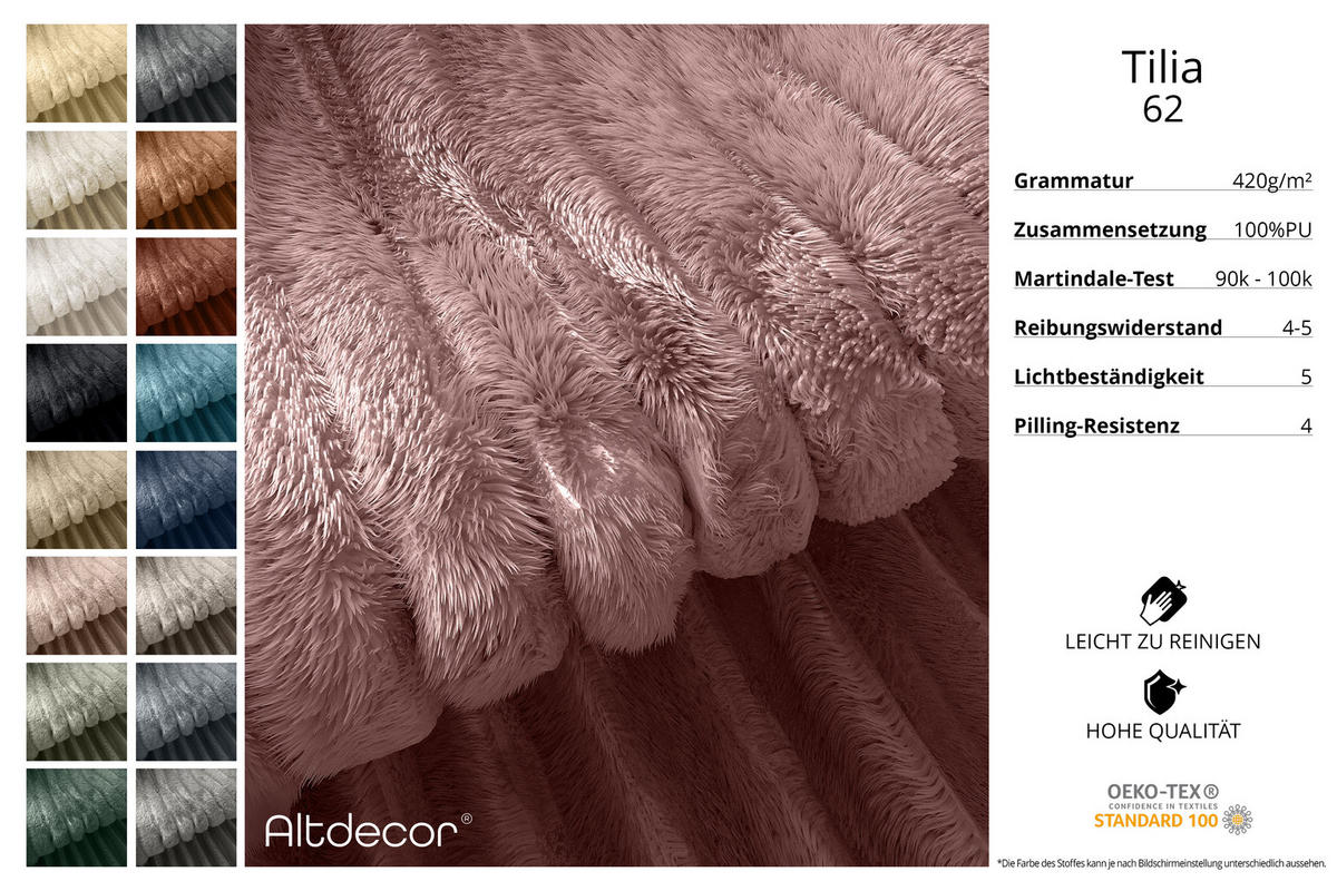 BOXBETT mit Matratze H4 und Lattenrost - TOLO-Z - 120x200 Cord - Hellrosa - Hellrosa, Holzwerkstoff (120/200cm) - ALTDECOR