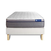 BETT Actilatex zen Latex und Memory-Schaum 80 x 200 cm h1 - Kit Bettgestell Weiß - Beige/Weiß, Karton/Holz (80/200cm) - ACTISOM