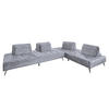 ECKSOFA WIOLO Grau Velvet - Silberfarben/Grau, Textil/Metall (350/240cm) - KAWOLA