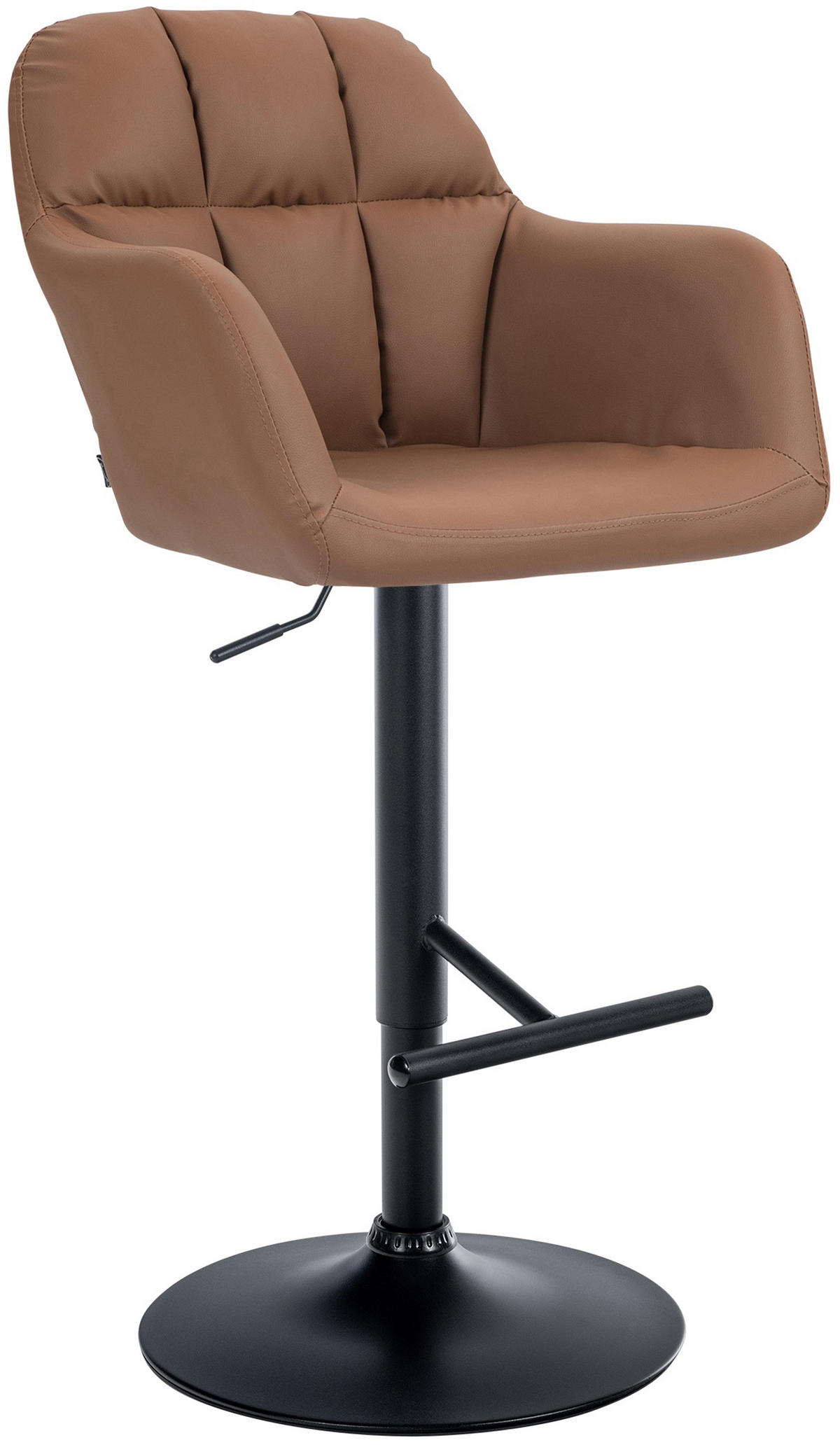 BARHOCKER Nardo Kunstleder schwarz hellbraun - Schwarz/Braun, Kunststoff/Metall (57/118/59cm) - TPFLiving