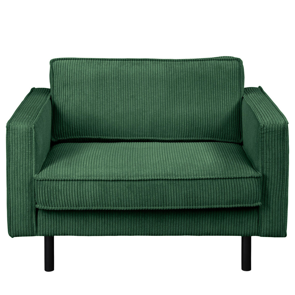 XL SESSEL - Dunkelgrün/Schwarz, Textil/Metall (117/81/96cm) - home24